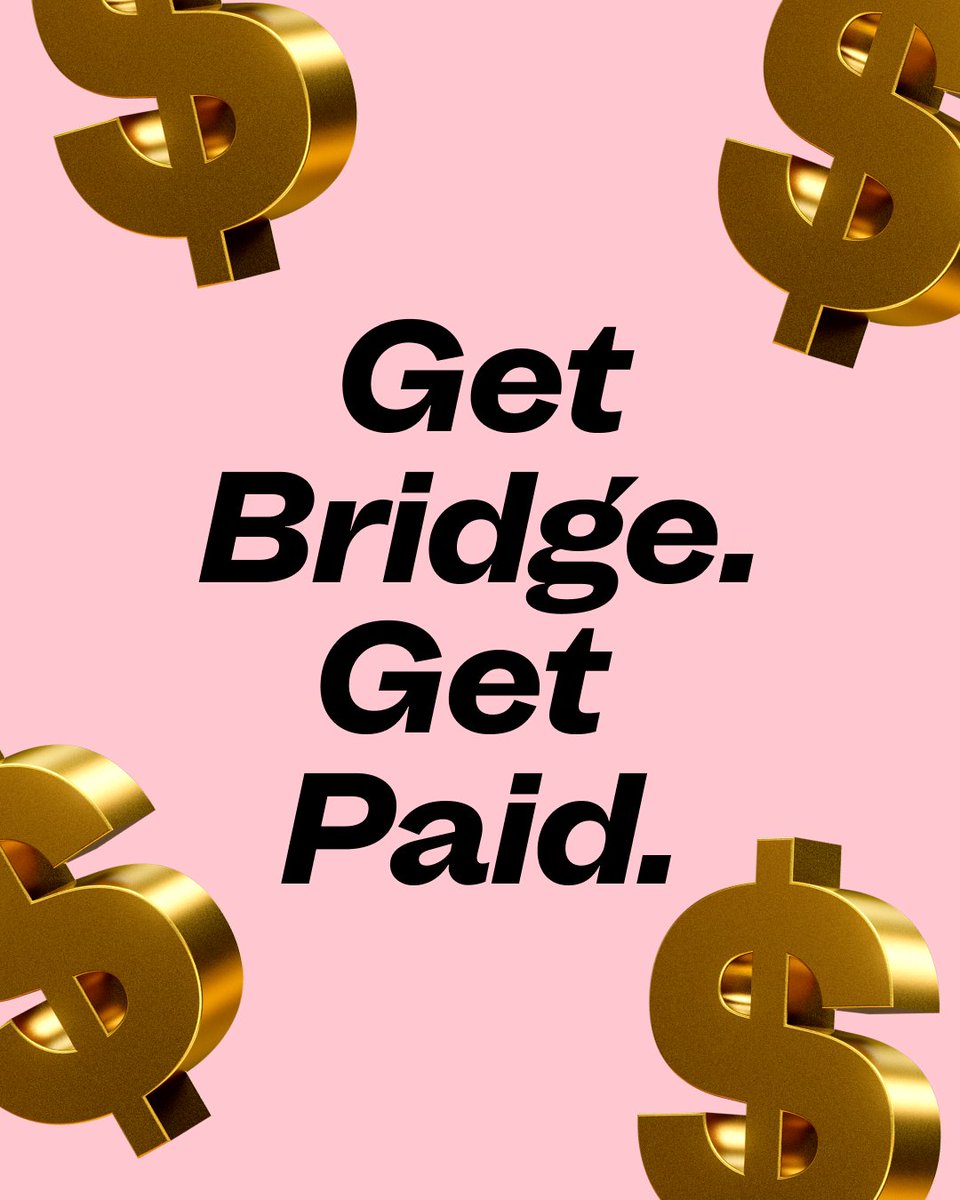 5k coins Monday. Follow @bridgemoneyapp, QRT this tweet with your Bridge referral code and #bridgemoneydrop to enter. Void where proh. No purch nec. Ends 10/17 bit.ly/bridge-d10kctg