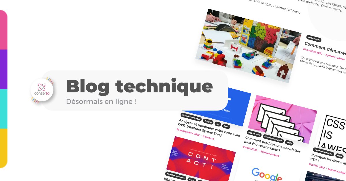 Le blog technique de <a href="/_Conserto/">Conserto 💫</a> est désormais en ligne ! Culture Agile, Développement web, UX/UI Design, SEO, DevOps, Cloud… Les Consertiens partagent leur expertise, leur veille tech et leurs REX d’événements. 
💡 conserto.pro/blog/
#PositiveTechnologie #blog #tech