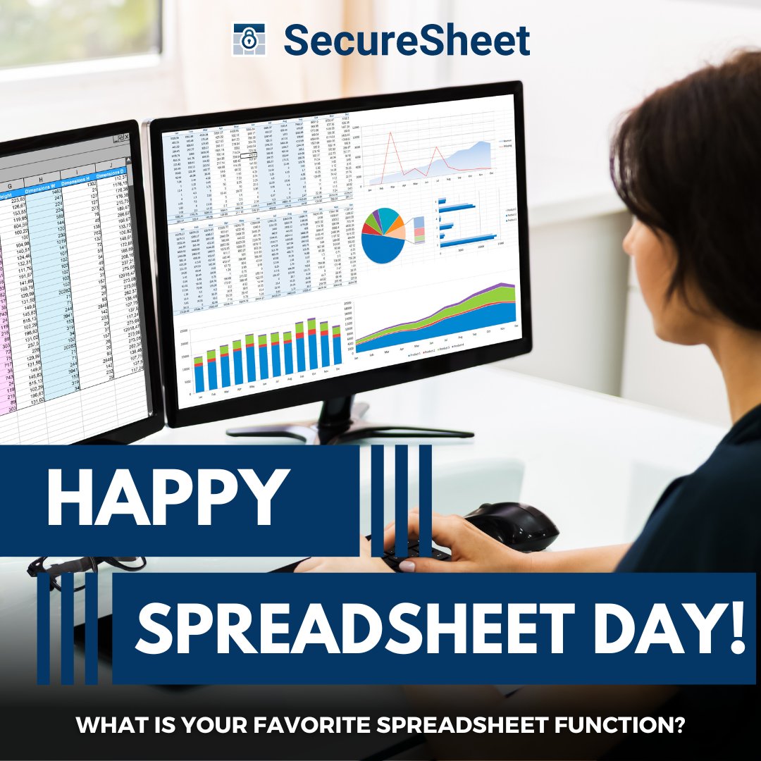 securesheet's tweet photo. Happy Spreadsheet Day!
=IF(TODAY()="Spreadsheet Day","Tell SecureSheet Your Favorite Function...","Or Tell Us Anyway!")
https://t.co/Qy6w5uPwhs
#spreadsheetday #spreadsheets #data #analytics #spreadsheet #SecureSheet #datanerd #spreadsheetnerd #HRnerd https://t.co/0jC5Qu8vQ0