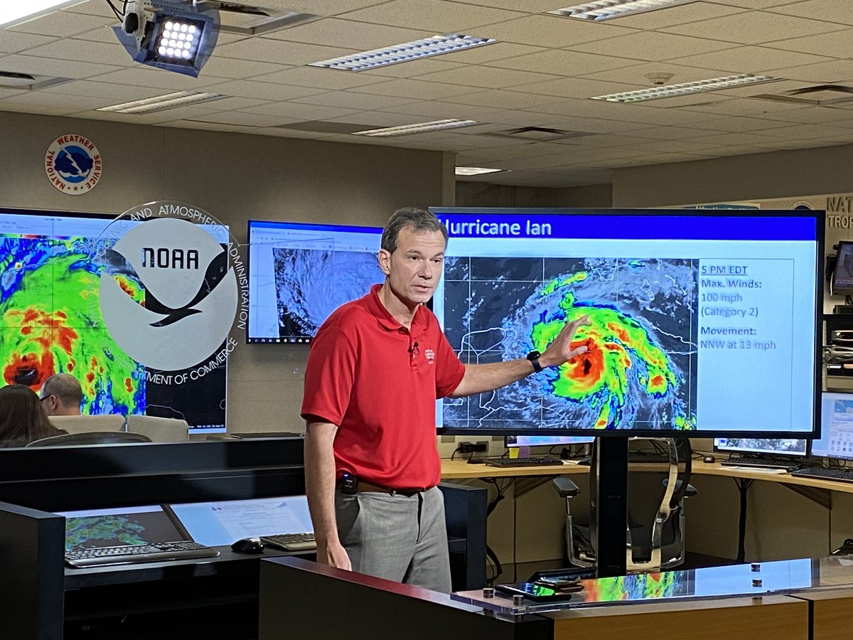 NWS's tweet photo. The hurricane cone sparked lively debate in the aftermath of Hurricane #Ian. @NWSNHC Acting Director Jamie Rhome weighs in to dispel myths and answer some of the more pressing questions about the cone’s utility and future.
https://t.co/nnT5J9K7bM https://t.co/Y7P8XmSWVq