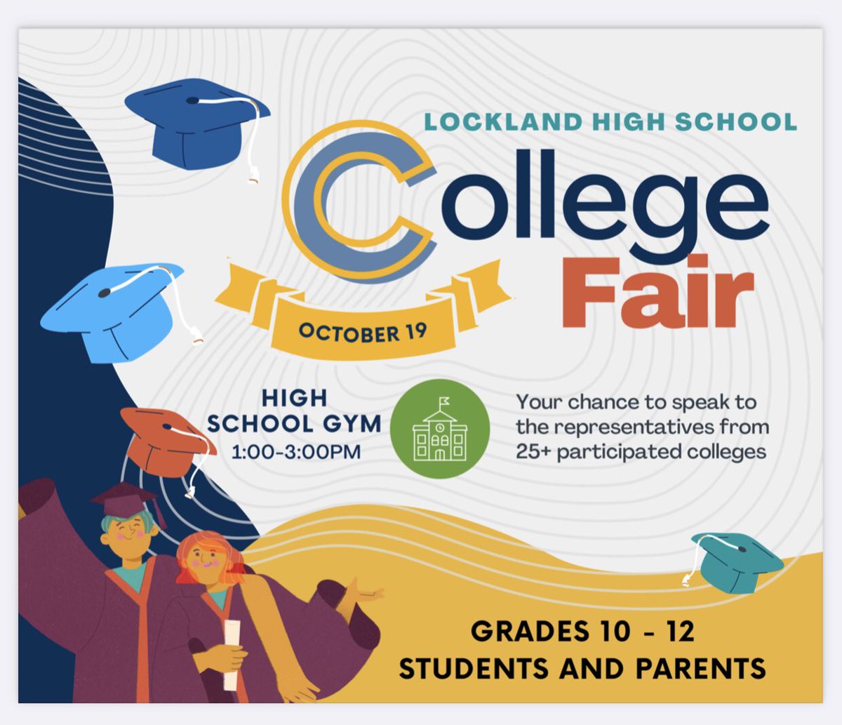 LocklandLocal's tweet photo. October continues our focus on College and Career Readiness &amp; Awareness!  Great forums for those interested in info abt two &amp; four year edu institutions. Next week, we shift to opps in advanced manufacturing &amp; skilled trades #PantherPride #EquipEngageMotivate #HabituallyHopeful https://t.co/zG883AHXla