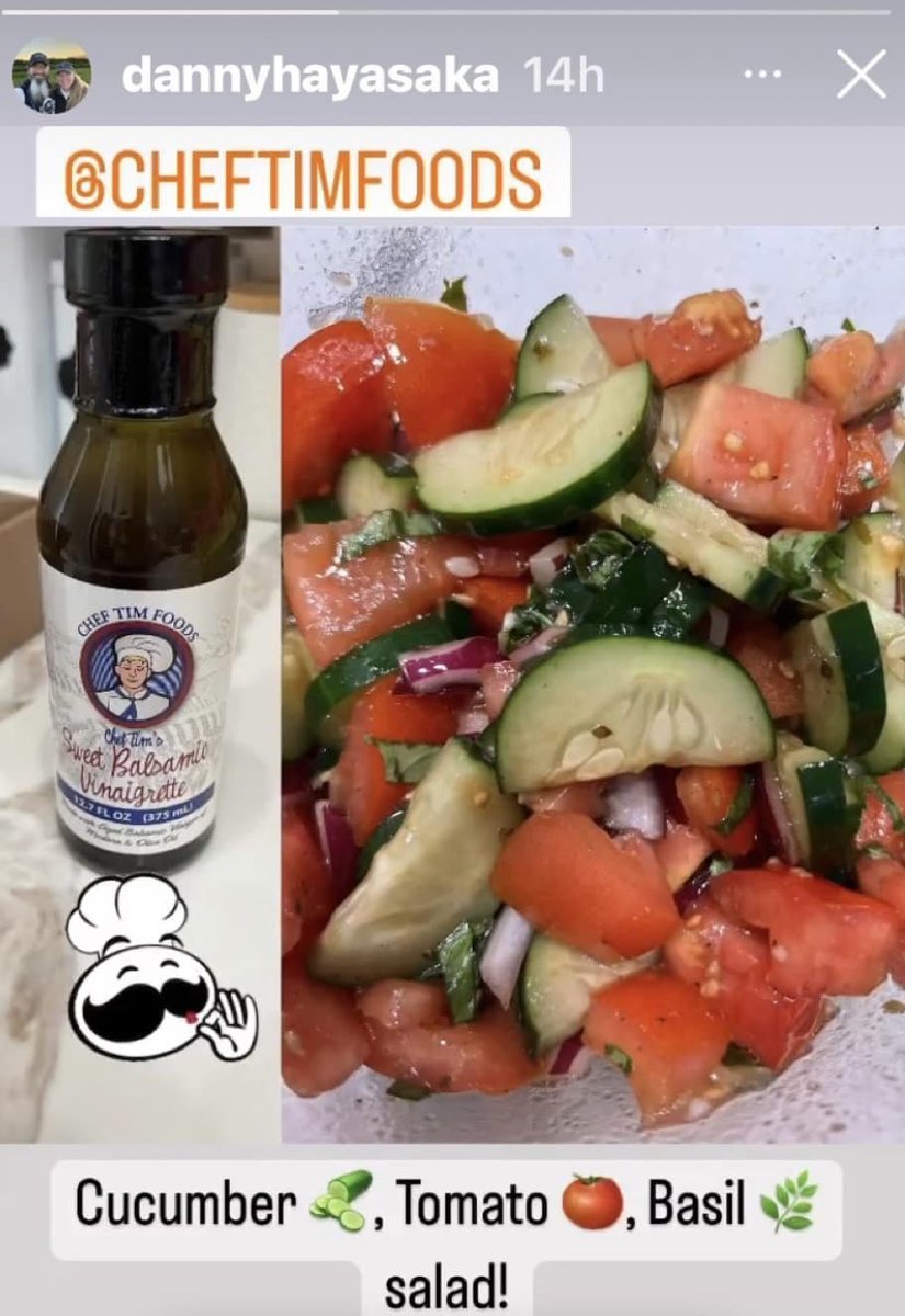 ChefTimFoods's tweet photo. 😋 Yum! Thanks for the shout-out @dannyhayasaka Looks delicious! #ThankYou #CustomerTasteAMonial
#OurCustomersAreTheBest
#ChefTimsSweetBalsamicVinaigrette
#ShakeShakeShakeDontRefrigerate
#ChefTimFoods #ChefTims #SweetBalsamic #Vinaigrette #supportsmallbusiness https://t.co/XnS3LbNHop