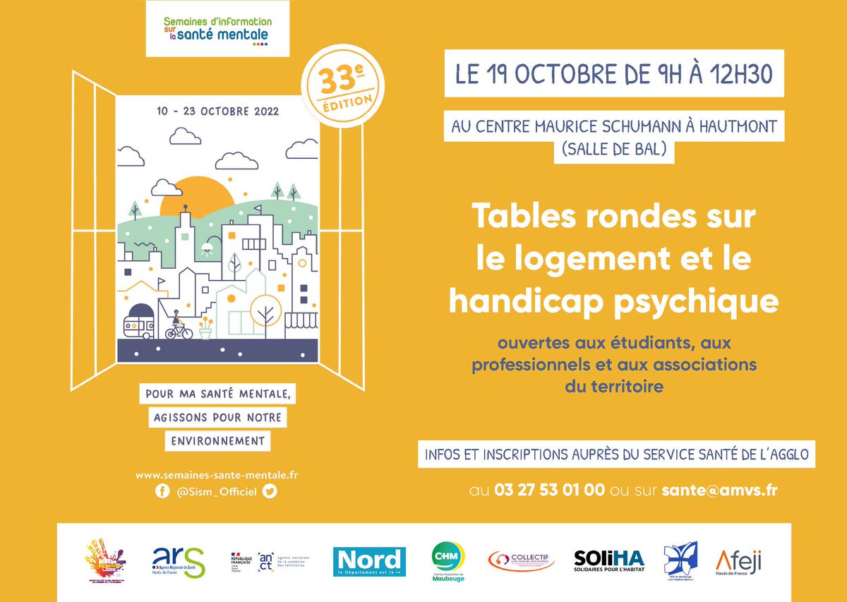 Agglo Maubeuge (@agglomaubeuge) on Twitter photo L'Agglo se mobilise dans le cadre de la 33ème édition des #SISM en lien avec l'Etat et l'<a href="/ARS_HDF/">ARS Hauts-de-France</a> 🟢🟠🟣🔵 📌Rendez-vous le 19 octobre de 9h à 12h30 au centre Maurice Schumann à Hautmont 📌Infos et inscriptions auprès du service Santé de l'Agglo au 03 27 53 01 00 ou sante@amvs.fr L'Agglo se mobilise dans le cadre de la 33ème édition des #SISM en lien avec l'Etat et l'<a href="/ARS_HDF/">ARS Hauts-de-France</a> 🟢🟠🟣🔵 📌Rendez-vous le 19 octobre de 9h à 12h30 au centre Maurice Schumann à Hautmont 📌Infos et inscriptions auprès du service Santé de l'Agglo au 03 27 53 01 00 ou sante@amvs.fr
