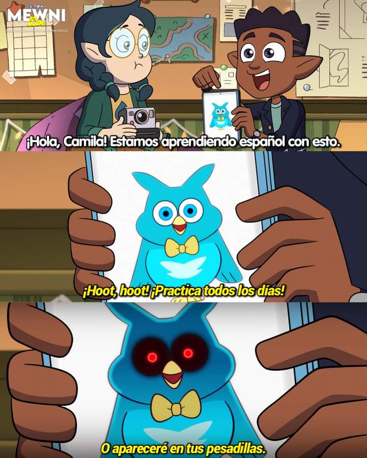 Ariazenrose's tweet photo. Me encantó la referencia a Duolingo(? Cualquier parecido con la realidad es pura coincidencia

#TOHSPOILERS #toh3 #tohseason3 https://t.co/yuMFrVwcVk