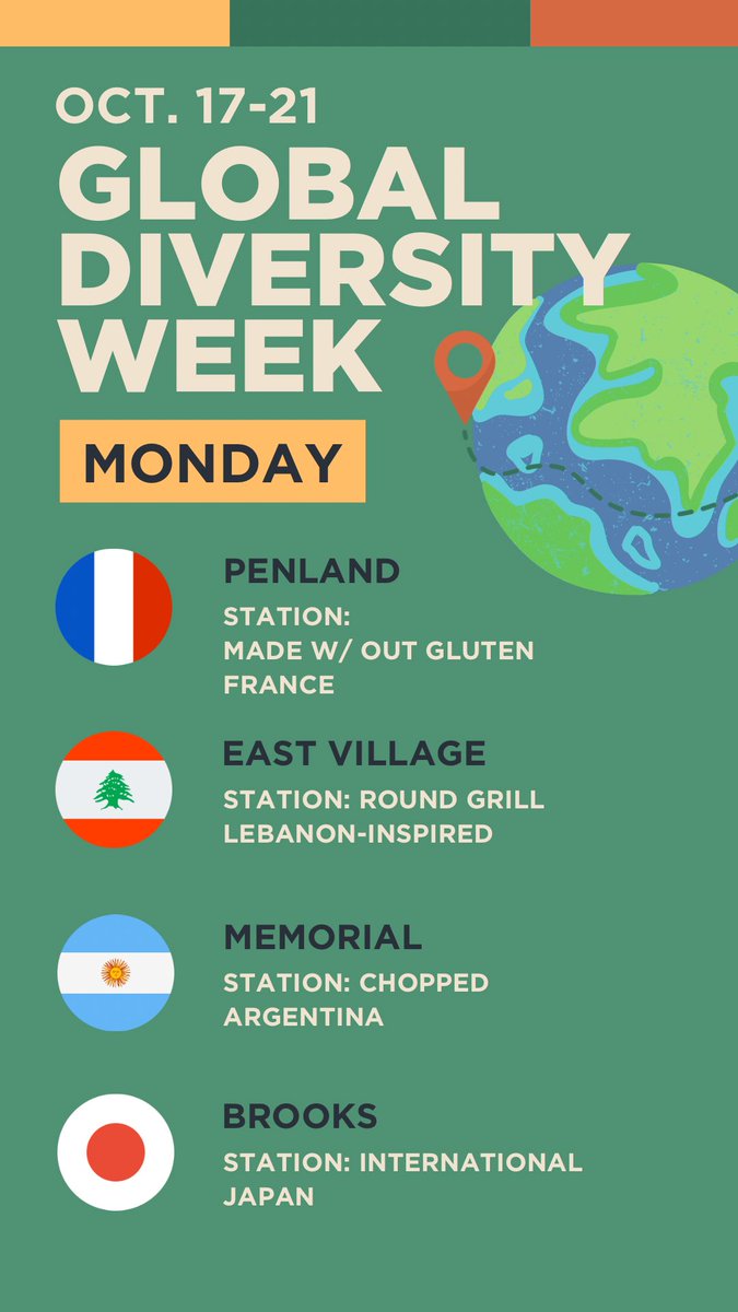 BaylorDines's tweet photo. Join us for the first round of countries at the Dining Halls! Or see what’s next this week here: https://t.co/1I6JDtqsij https://t.co/mowMCzZCYs