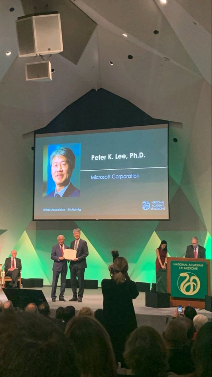 tom_mcguinness's tweet photo. Congratulations to our very own Peter Lee for being honored by the National Academy of Medicine. Peter joins many other important contributors to healthcare, medical science, and policy.  #AI #Healthcare #Innovation https://t.co/fJzMkMZweO