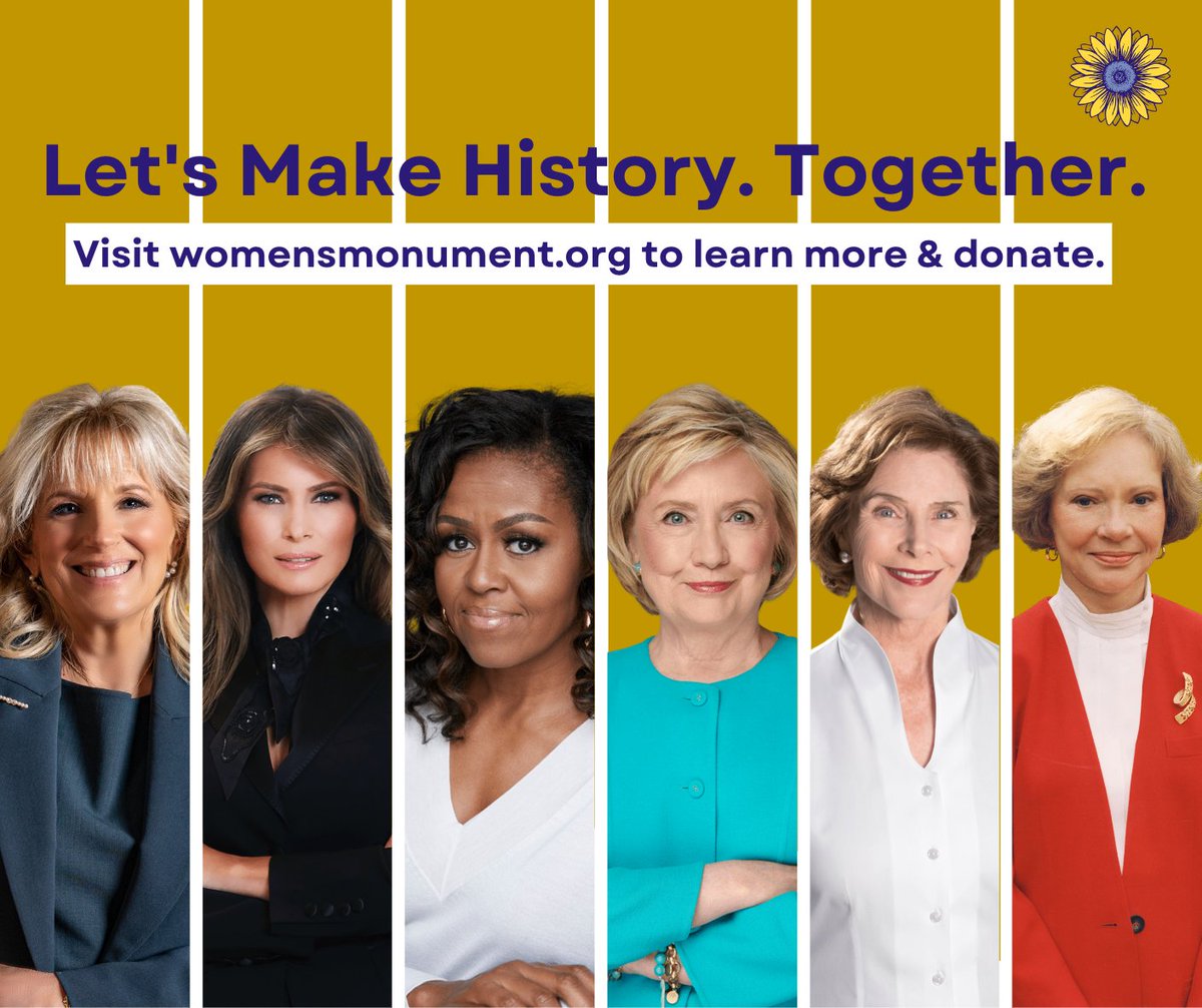 I'm thrilled to join fellow First Ladies as Honorary Chair of @womensmonument to enrich our Nation's commemorative landscape and honor early pioneers of women's equality. Join us: womensmonument.org.