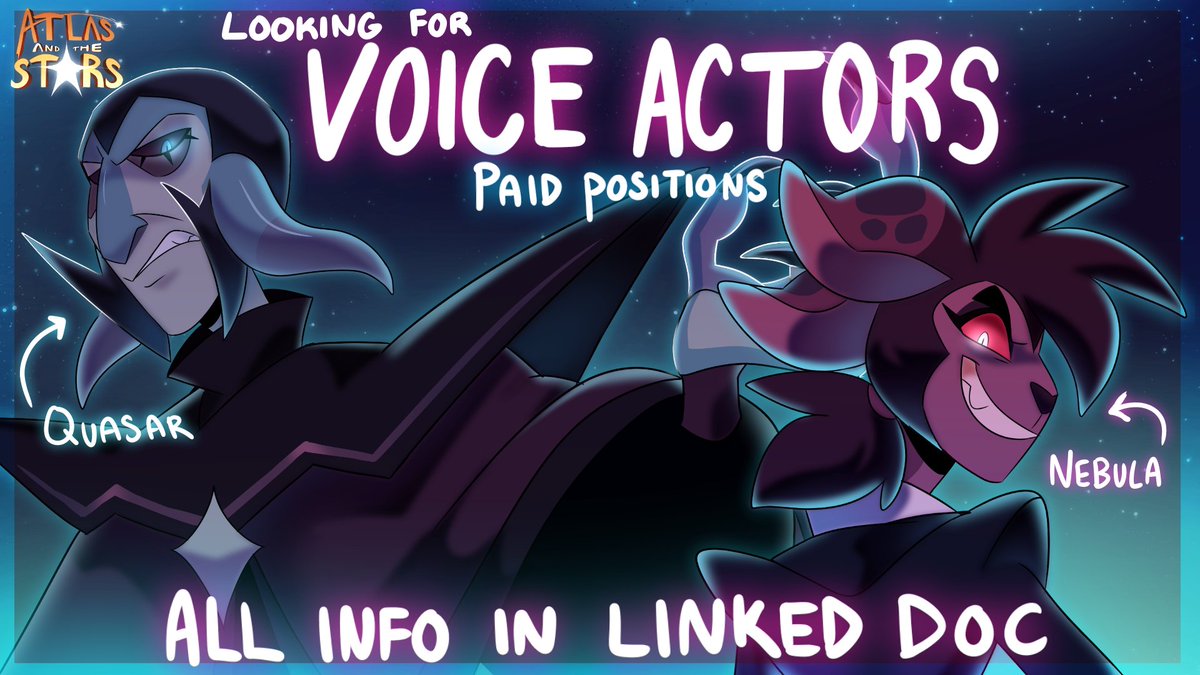 Mirandamations's tweet photo. 🎙️CASTING CALL - VOICE ACTORS FOR ANIMATED SERIES @AATSseries 
Paid positions, all remote work. Closes on the 29th.

>https://t.co/eC3H43GlxH
RETWEETS AND SHARES APPRECIATED 🤍 https://t.co/Oho1yRF2E7