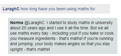 imamaths_team's tweet photo. ➗It's #MathsWeek !➕

In the Circle zone, students are connecting with mathematicians in a diversity of careers and understanding how their learning can be relevant outside the classroom. 

Take a look to see how Norma uses maths in her everyday life👇

@mathsweek @CodeWeekEU https://t.co/RFpoDiXQjV