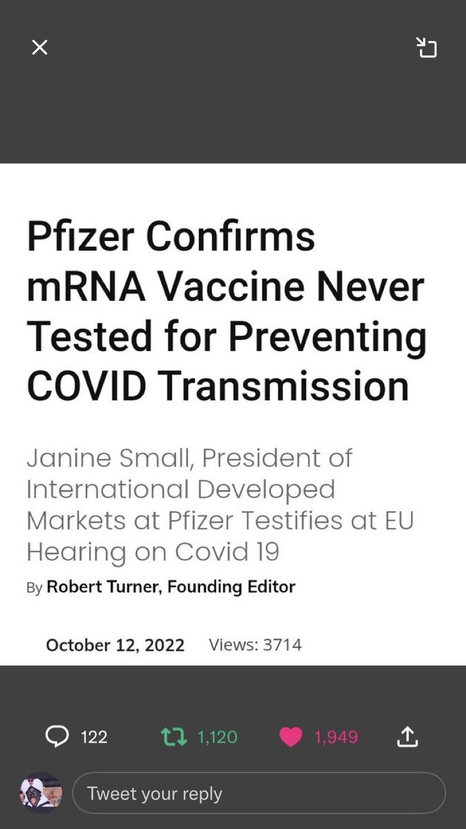 TrudeauPiece's tweet photo. @cadcitizen @KEriksenV2 How is this not front page ? The entire government and medical industry are guilty of fraud ? Like the biggest fraud in history! #PfizerLiedPeopleDied #pfizergate Trudeau belongs in prison for this. How can it not end any other way ? https://t.co/88i8ebw6aa