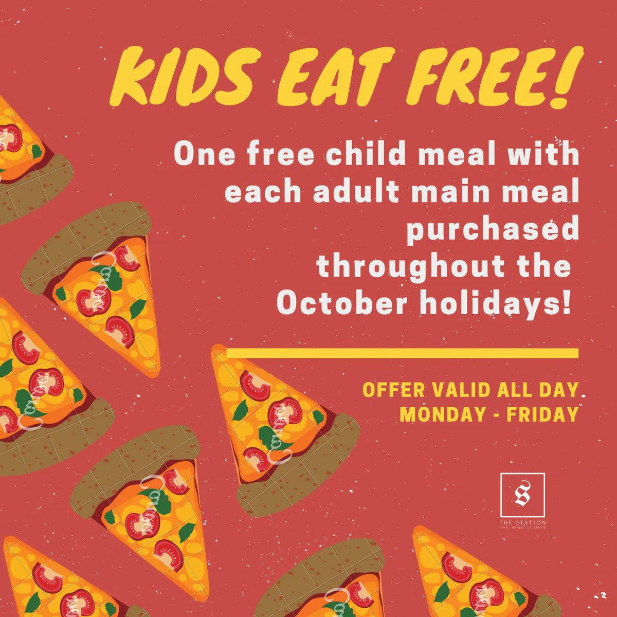 StationHotel1's tweet photo. 🎓 Schools Out 🎓
And all this week, kids eat free with us all day 🙌
Head down to enjoy any meal from our kids menu, with one child going free for each adult main meal purchased 👌 https://t.co/qpKtwVvEt7