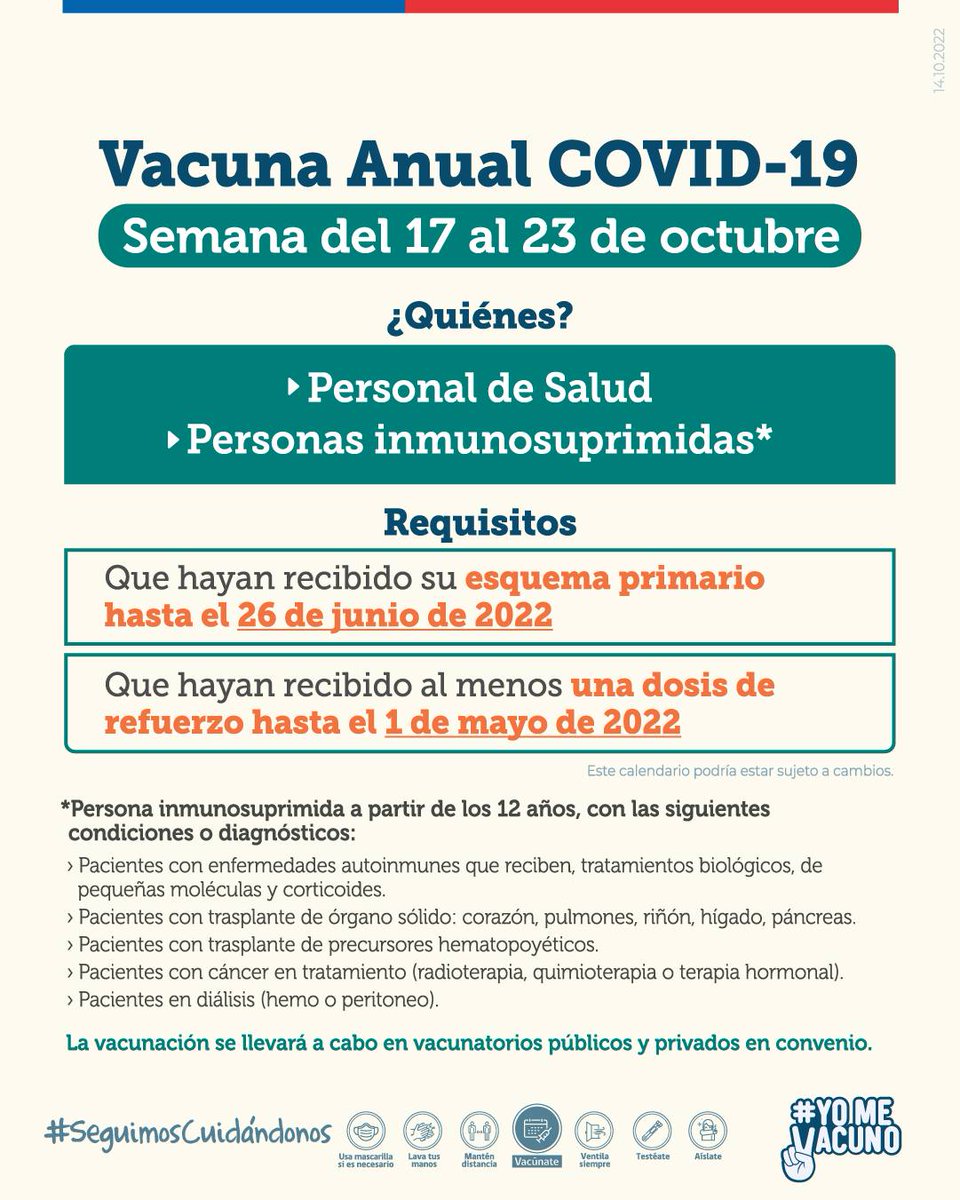 SeremiSaludM's tweet photo. Revisa los calendarios de vacunación para esta semana 📆💉 y #PonteAlDía con tu cuarta dosis. Más información en: https://t.co/YdphUdg944 #YoMeVacuno https://t.co/eEZrrZtHGT