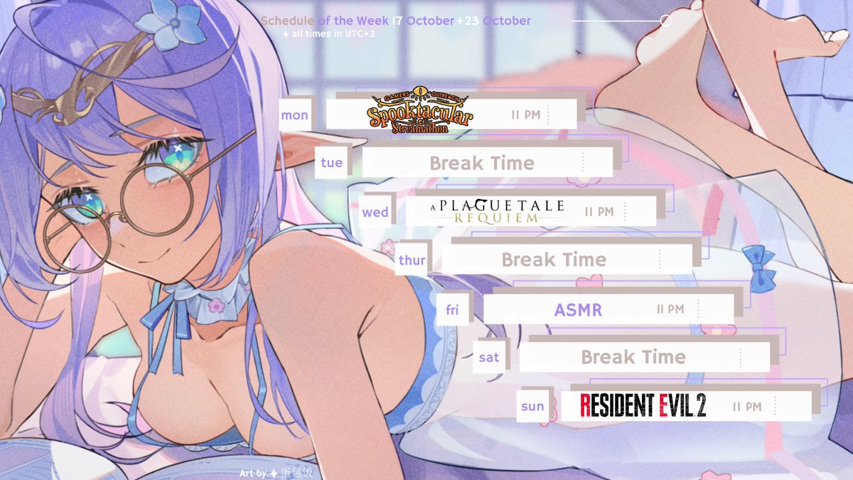69__Eli's tweet photo. 🌼🔴Schedule for October 17 - October 23!
Twitch: https://t.co/POWgsHLWPX
Live tag: #Elilive
#Vtubers #VtubersUprising https://t.co/scdIm5euVS