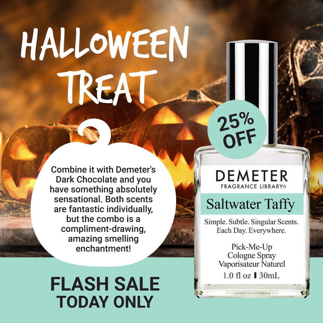 DemeterCEO's tweet photo. Get the perfectly salty sweetness of our Saltwater Taffy fragrance for 25% off today only at https://t.co/IBt1t13jWA! Try mixing it with Dark Chocolate for a sensational fragrance! #moodmonday #mondaymood #demeter #demeterfragrance #smelldelicious #smellunique #signaturescent https://t.co/vuqh0Rllg0