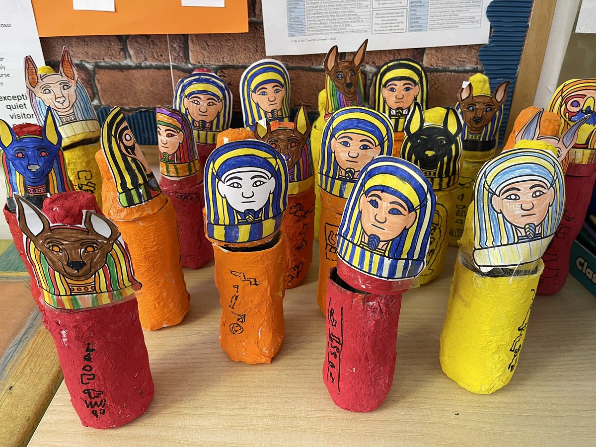 We have been making our own Canopic Jars whilst learning about Ancient Egyptians and the process of mummification @ChilternSch