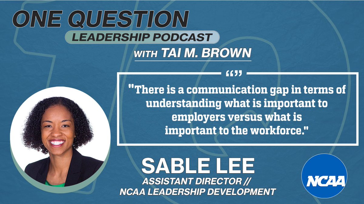 1QLeadership (@1qleadership) on Twitter photo "There is a communication gap in terms of understanding what is important to employers versus what is important to the workforce."  - <a href="/sablelee22/">Sable Lee Heaston</a>  - <a href="/ncaa/">NCAA</a> #LeadershipDevelopment
🎧Apple Podcasts: 1quest.co/sBle
🎧Spotify: 1quest.co/sBleSp "There is a communication gap in terms of understanding what is important to employers versus what is important to the workforce."  - <a href="/sablelee22/">Sable Lee Heaston</a>  - <a href="/ncaa/">NCAA</a> #LeadershipDevelopment
🎧Apple Podcasts: 1quest.co/sBle
🎧Spotify: 1quest.co/sBleSp