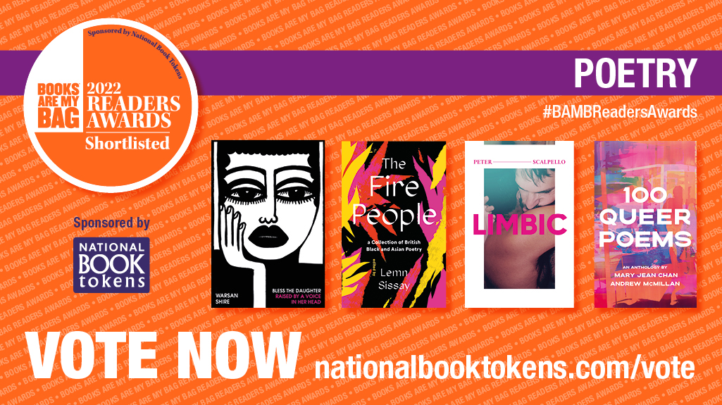 Have you voted for your Poetry Award winner? Voting for this year's #BAMBReadersAwards is open until 11pm, 30 October. Vote now nationalbooktokens.com/vote @warsan_shire @lemnsissay @p_scalpello @AMcMillanPoet @maryjean_chan @vintagebooks @CipherPress @canongatebooks @book_tokens