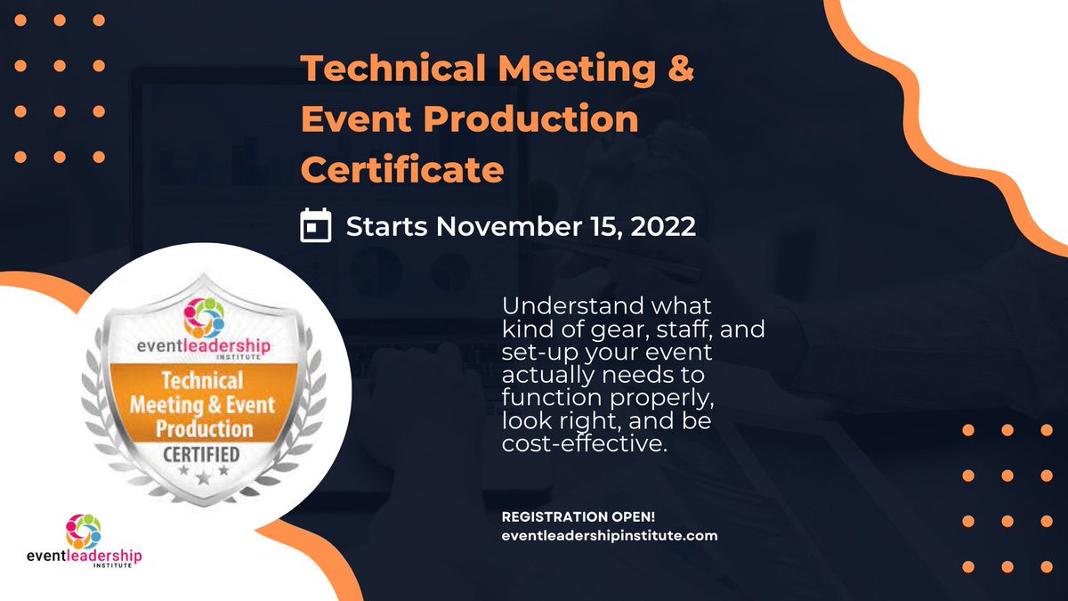 PCMAInstitute's tweet image. Get tech savvy in this 6-week online course starting November 15!  @AvAmbassador 
Learn more &amp;amp; register here: eventleadershipinstitute.com/courses/certif…

#eventprofs #eventleader #meetingplanners #meetingpros #techsavvyplanner #eventtech #eventtechnology #eventtechnician #techsavvy