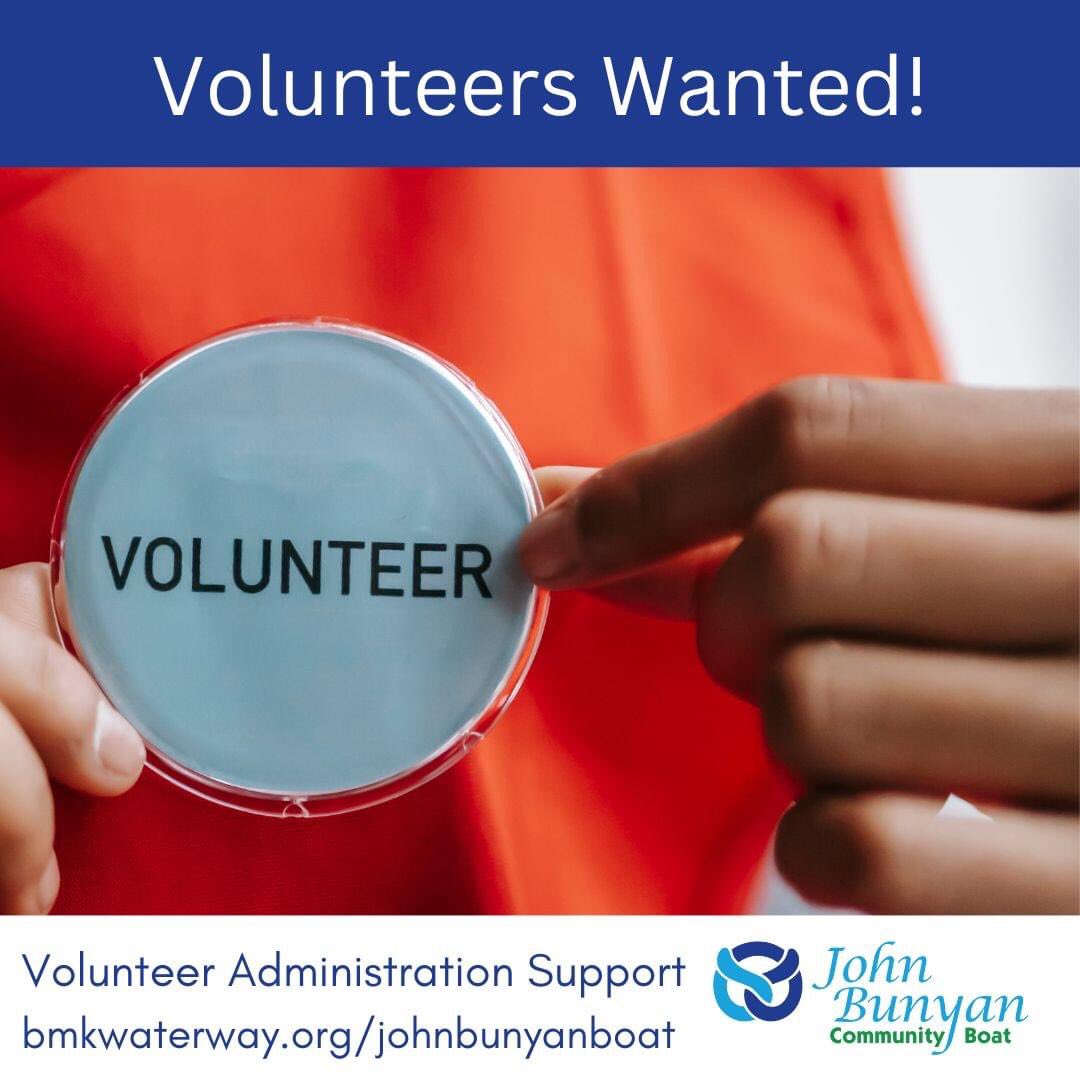 We're looking to recruit a Volunteer Administrative Support for the John Bunyan Boat to support our Volunteering and Training Leads.

If you'd like to find out more, head to

bmkwaterway.org/johnbunyanboat/

#volunteer #boat #bedford #bedfordriver #admin  #boatcrew