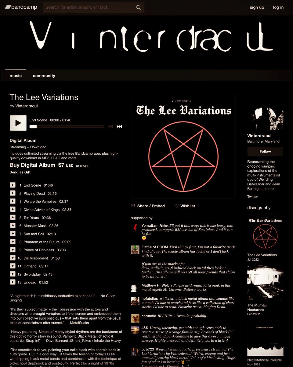 Warm up these October nights with a cup of vampiric black metal. Our new album is now Name Your Price.

vinterdracul.bandcamp.com/album/the-lee-…