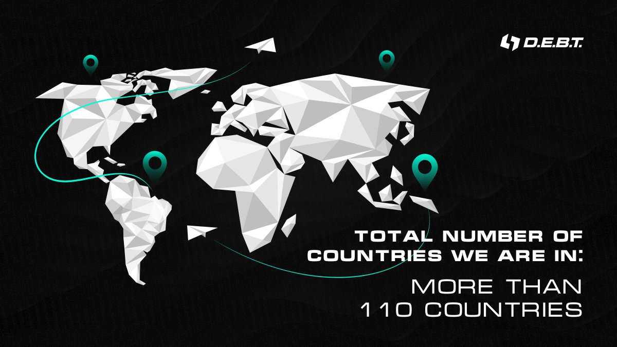 Chrysalis_Web3's tweet photo. The D.E.B.T. footprint is expanding! We are proud to announce that we have users in more than 110 countries around the globe.
Get in on the excitement while you can! Join us in our mining journey at D.E.B.T.
#DEBT #NodeSoftwareLicense #license #crypto #cryptocurrency #blockchain https://t.co/dufHuB98If