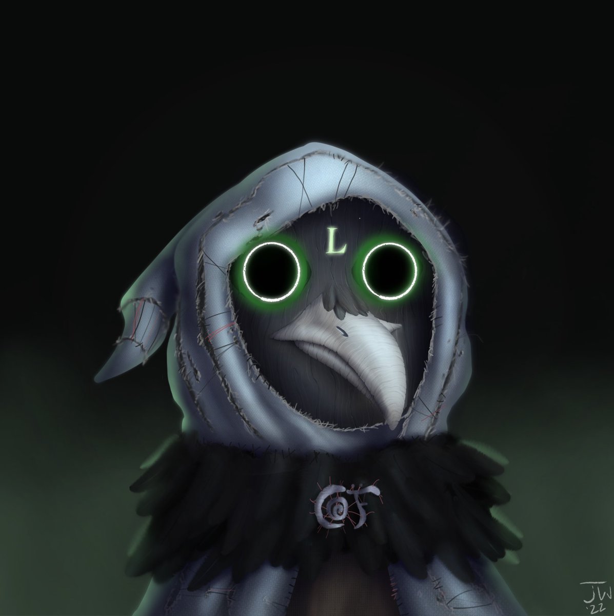 Being #50, “BEING OF THE RAVENS” has been revealed.  

Personality: Grim 

Auction begins tomorrow at 3pm PT on <a href="/exchgART/">Exchange Art</a>