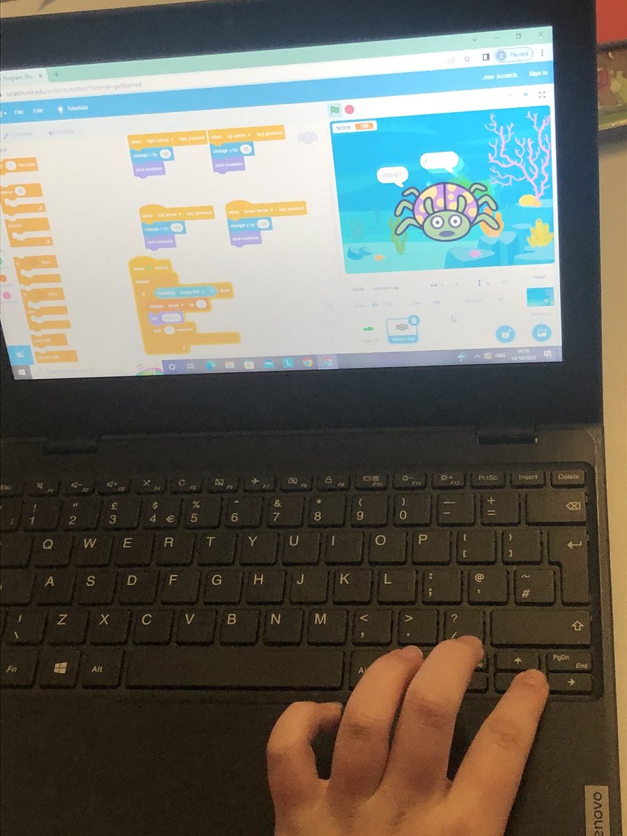 ccossie's tweet photo. Great fun making games in scratch. I Hard to believe there was so many ways to catch fish 😀 @PDST_TechinEd @PDSTPrimarySTEM @CodeWeekEU @CodeWeekIRL https://t.co/it9oiTWaIV