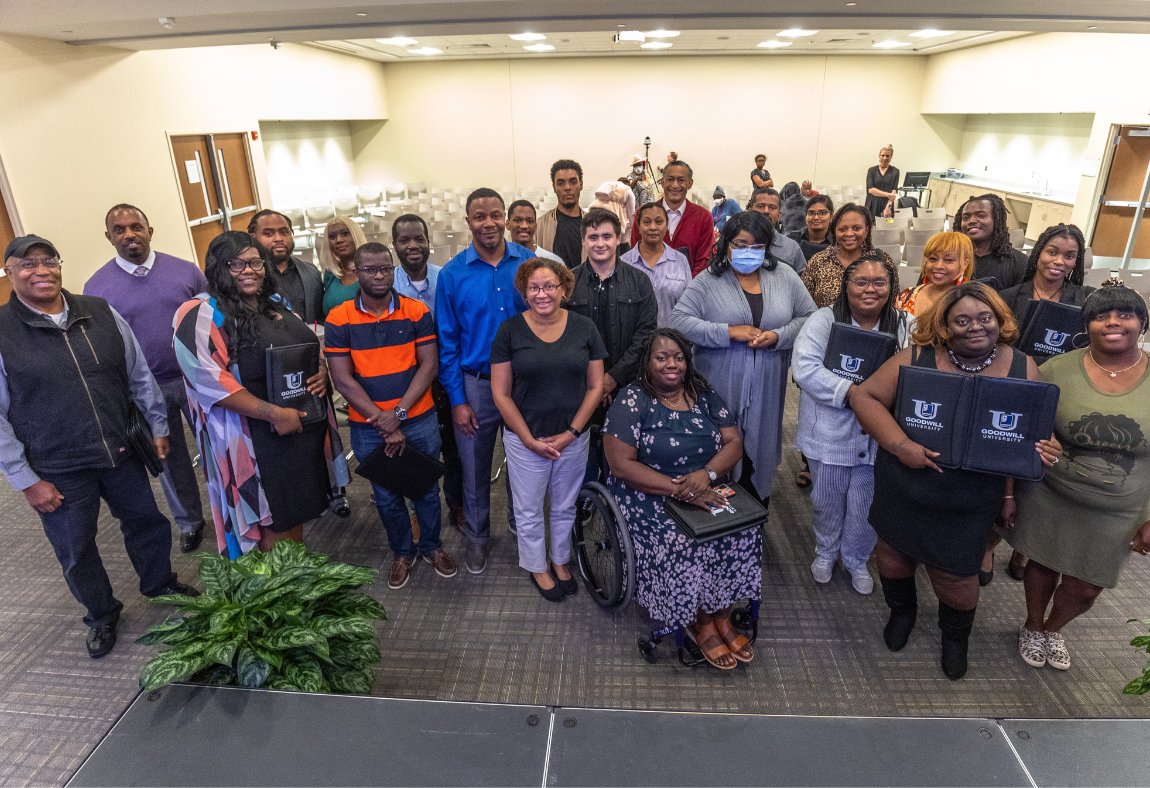 Congrats to our most recent Goodwill University graduates! We’re so happy to recognize the hard work and dedication of 145 students who completed training programs in customer service, Microsoft Office, advanced IT, construction and logistics. Awesome work, everyone!