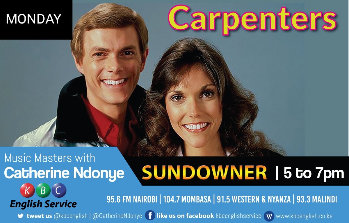 KBC English Service (@kbcenglish) on Twitter photo 2022-10-17 14:26:07 Coming up the MUSIC MASTERS .The story of KAREN and RICHARD CARPENTER (Siblings) #SundownerKBC @CatherineNdonye Coming up the MUSIC MASTERS .The story of KAREN and RICHARD CARPENTER (Siblings) #SundownerKBC @CatherineNdonye
