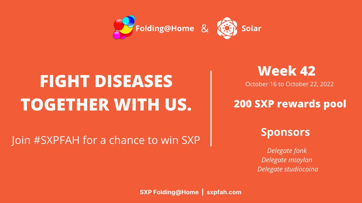 #DoOnlyGoodEveryday💖 and earn up to 200 $SXP every week! 🤑
Get started: sxpfah.com

#SolarNetwork #foldingathome #CovidIsNotOver 
<a href="/coinkit_/">CoinKit</a> com 1.2 100 $DOGE SXPFAH.COM