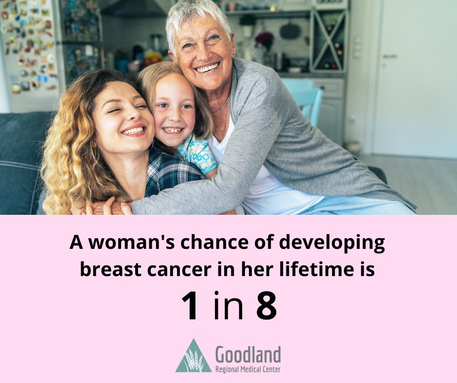 An annual mammogram, for women over 40, is the best way to detect breast cancer early and optimize your outcome. GRMC offers the latest in digital 3D* mammography. 

Call 785-890-6033 for an appointment!
*Insurance may only cover a portion of 3D imaging.
