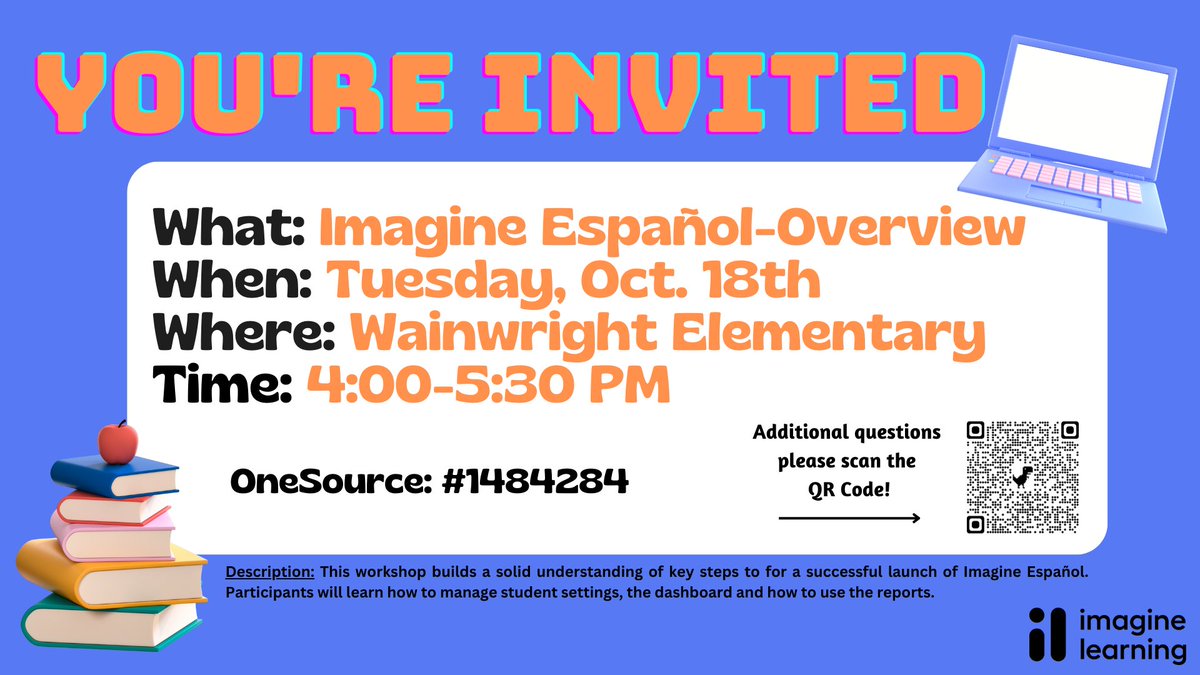 Did you miss Imagine Espanol last week? Don't worry - you have another chance! Join us tomorrow!