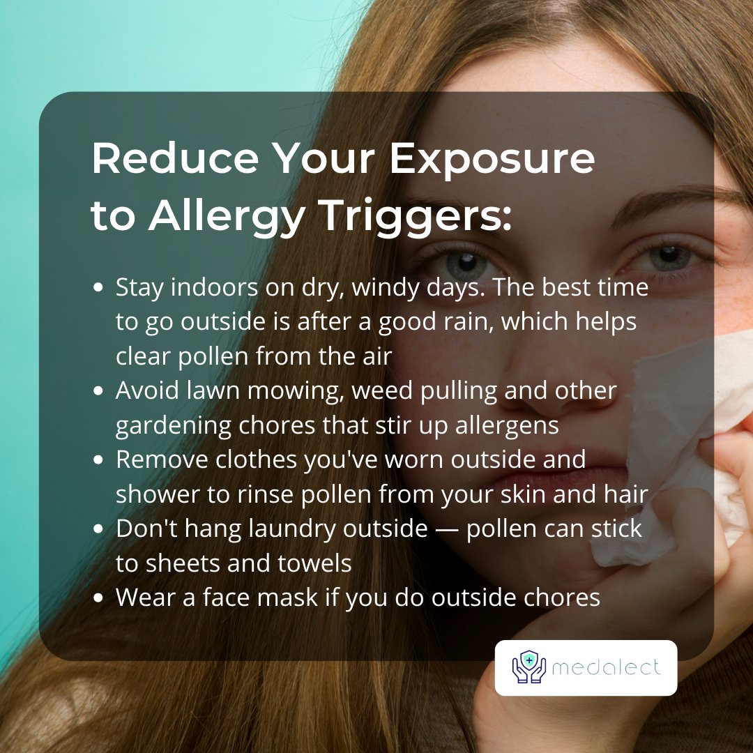 Keep windows closed and run the air conditioner if you're allergic to pollen. Filter the air. Keep the humidity in your home below 50%.

#allergy #allergytriggers #physicalexercise #exercise #exerciseforhealth  #healthcareassistant #healthcare #healthcarewithaheart