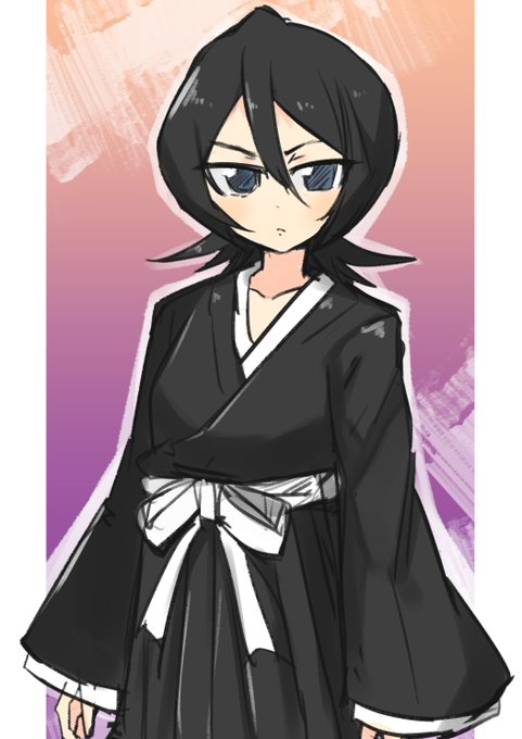 BLEACHのアニメの1話見すぎて描いたルキア殿 