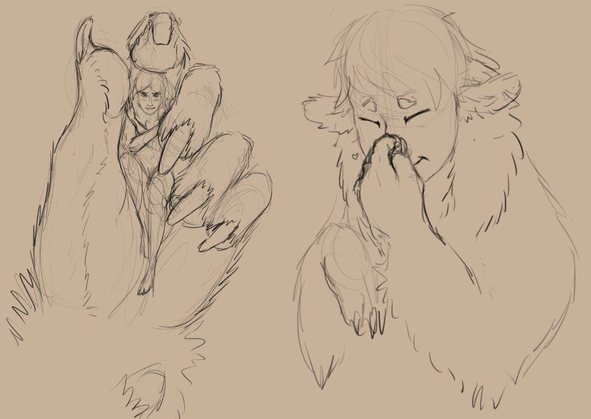 Kellaborn's tweet photo. pictured: vicious mauling

(still going through old sketches. I have.... so many.......) https://t.co/u6heThVn8Q