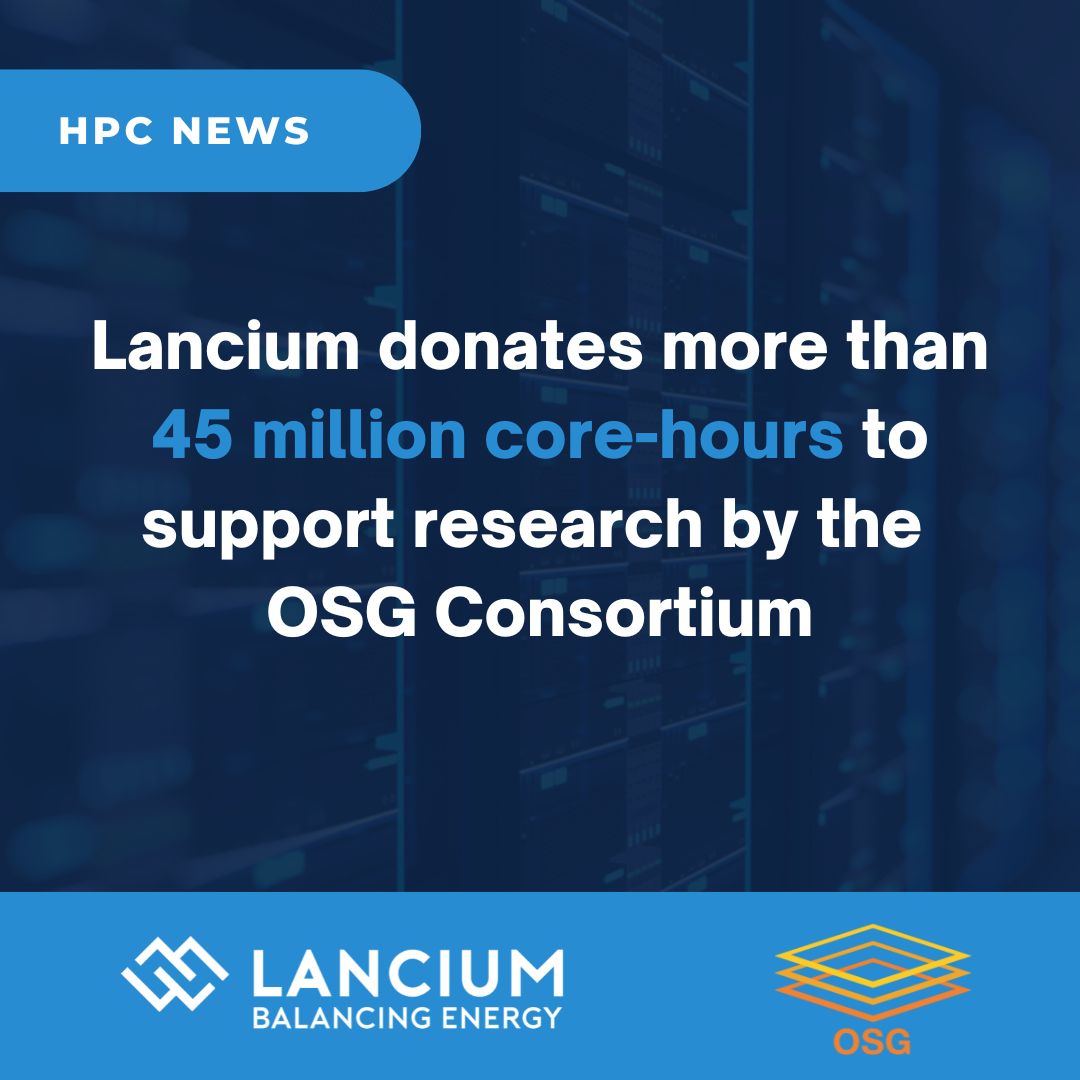 Lancium's tweet photo. Lancium has donated more than 45 million core hours to @opensciencegrid in just 2 years. Lancium’s computing capabilities have been used to advance research by the U.S. Department of Energy, University of Chicago, and Carnegie Mellon University. Read more: https://t.co/FbyVEph7TJ https://t.co/Izsi3uGsB8