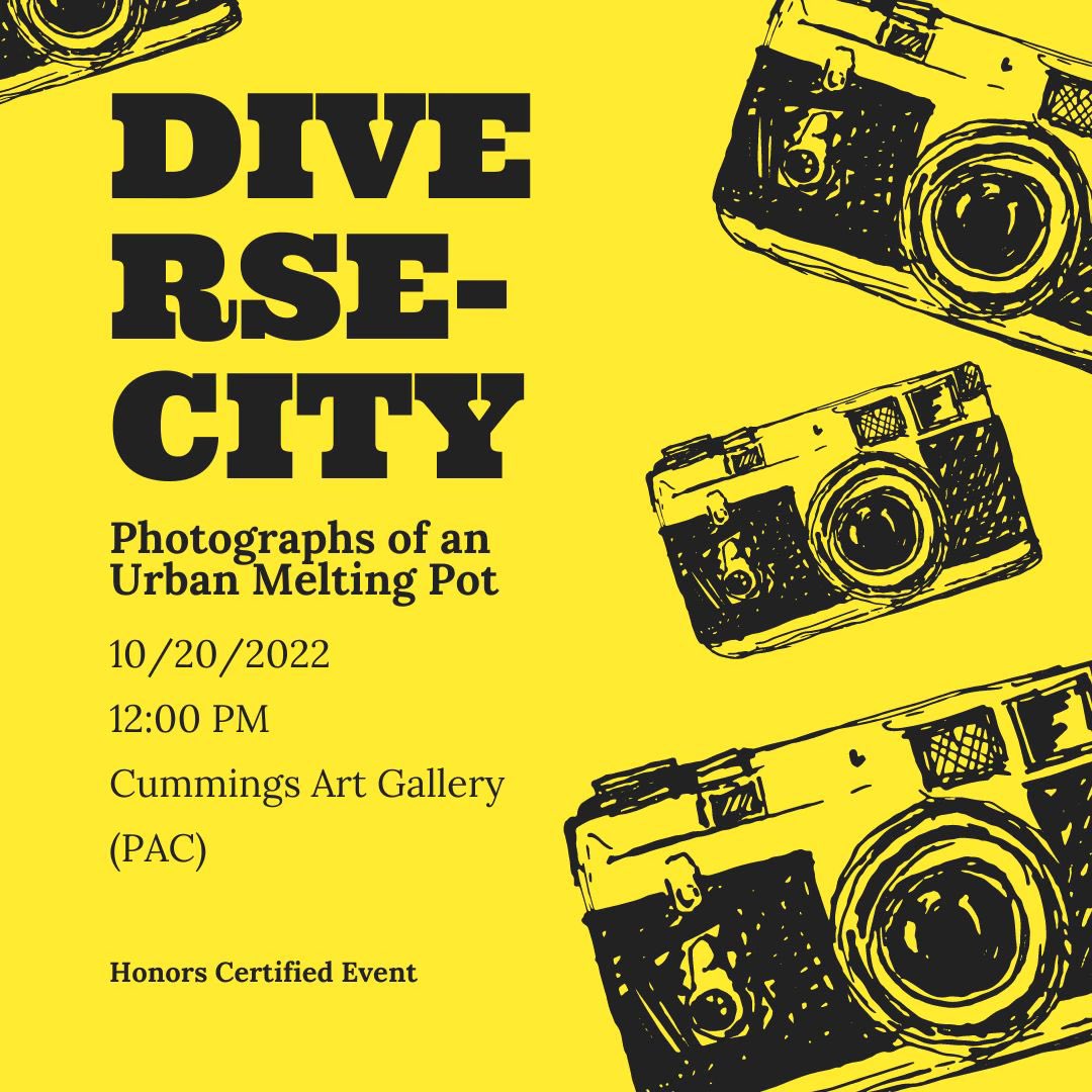 Honors_MU's tweet photo. This Thursday’s Diverse-City photo gallery event is an honors certified event, so be sure to head down to the Cummings Art Gallery in the PAC at noon to check out the opening! https://t.co/QKmIhhTTcg