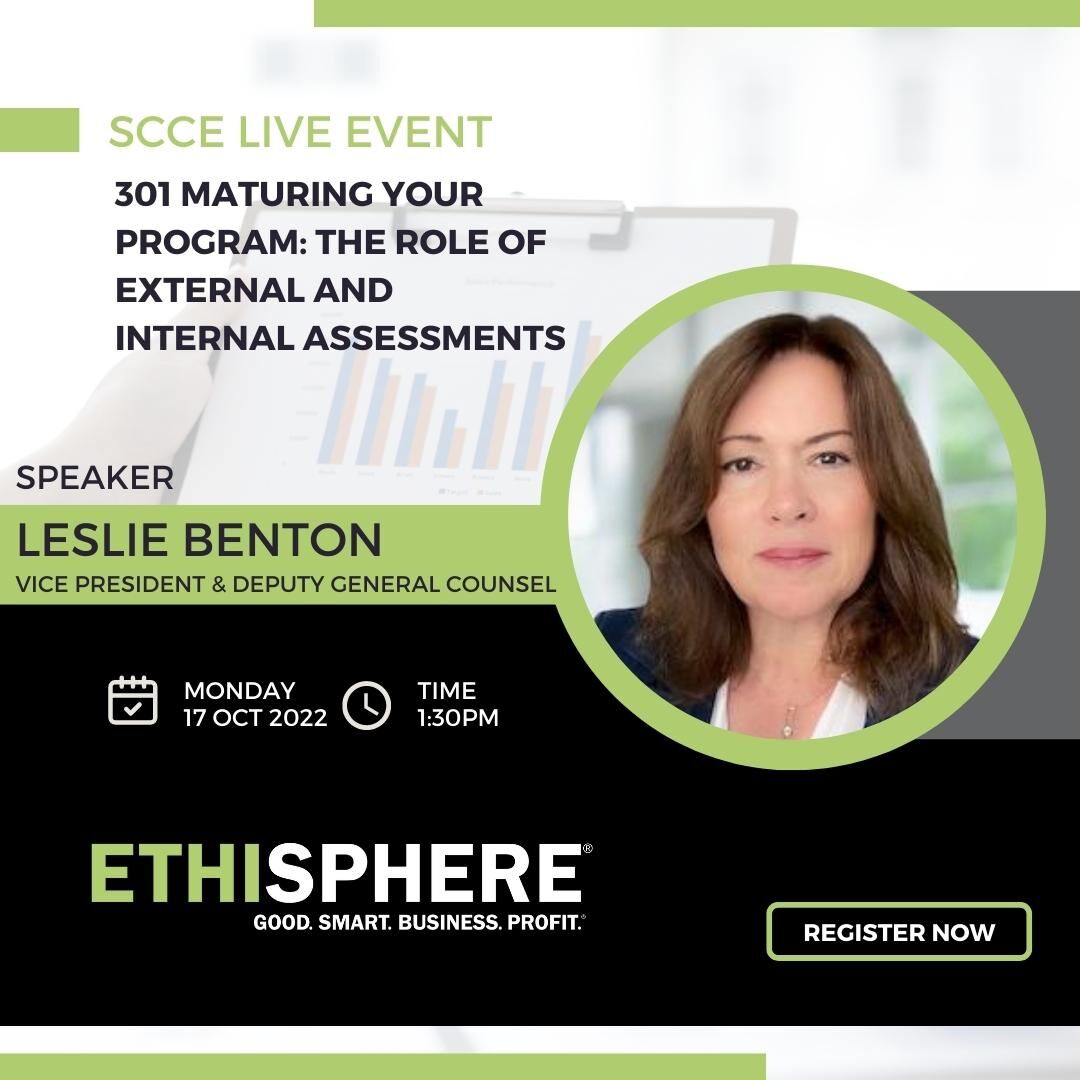 ethisphere's tweet photo. Join Us At #SCCE In 30 Minutes!

- Understand the importance of conducting an external program assessment to mature your program
- Learn how to leverage assessment findings to make a business case for changes and growth

#SCCE #LIVEEVENT #live #assessments
https://t.co/cDyM8SFSGO https://t.co/g9A5NiMvLv