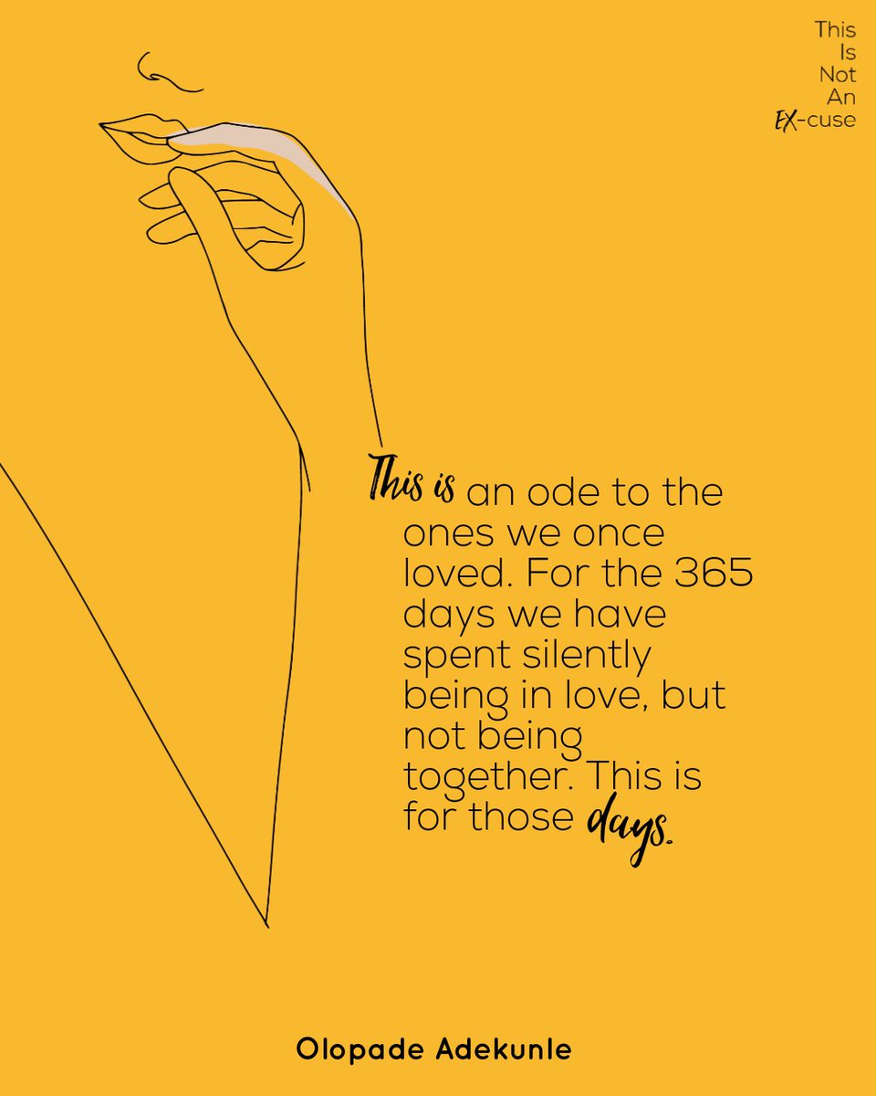 After 2 years, it finally feels like the right time to release this. First official project post the BIG BROTHER HOUSE.

More details coming soon. Stay tuned.

ADEKUNLE'S BOOK RELEASE

#ThisIsNotAnExcuse