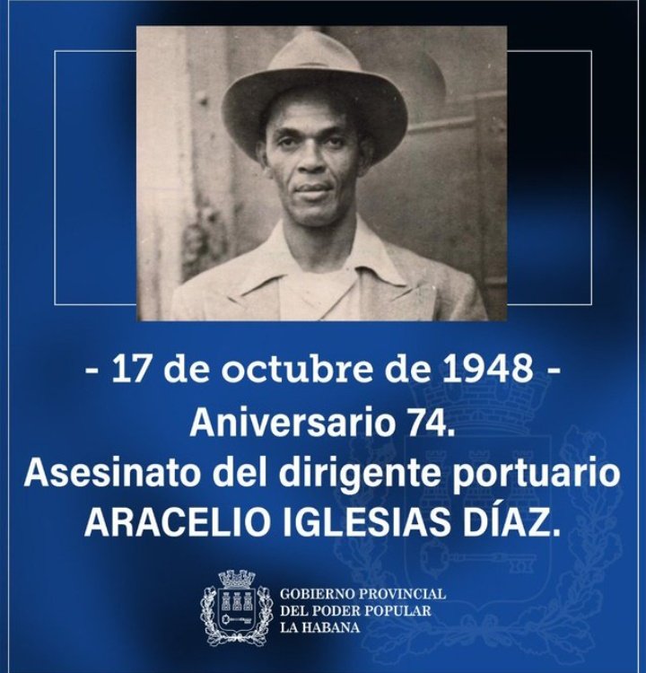 #CubaViveEnSuHistoria. 
Militante comunista y líder sindical de los obreros portuarios cubanos, fue asesinado por sicarios al servicio del gobierno de Carlos Prío Socarrás. 🇨🇺