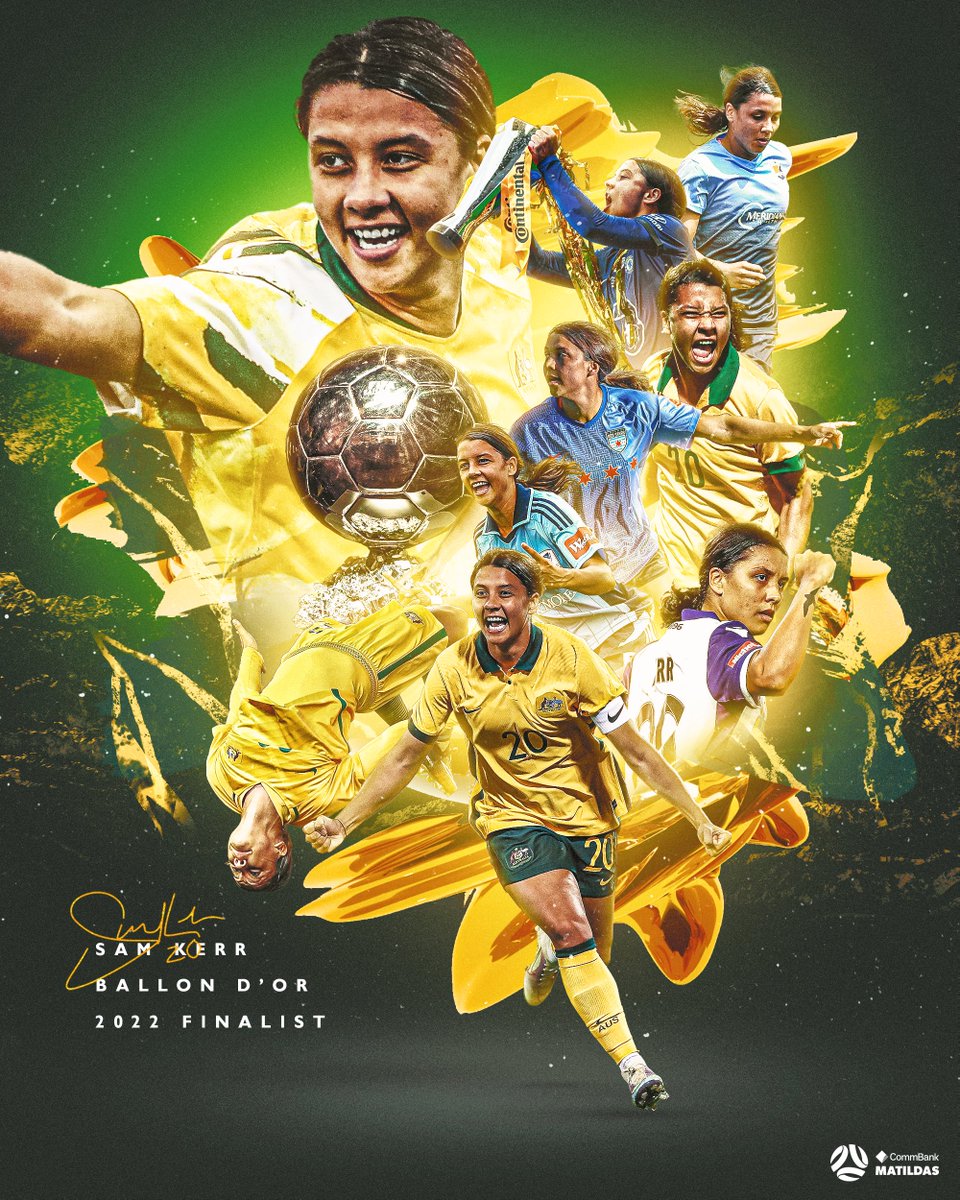 TheMatildas's tweet photo. Congratulations to our four-time nominated skipper @samkerr1 on coming 3rd in the 2022 Ballon d'Or Féminin. 🥉

You will always be #1 to us! 💚💛

#WeAreMatildas #BallonDor https://t.co/NdcBBjBvkc