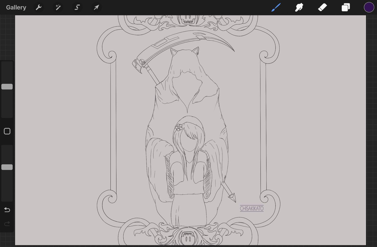 chisakikato_'s tweet photo. came upon a pretty reaper tattoo on my doctors forearm and decided to draw..a certain vtuber friend of mine ππIβm so sad here but at least drawing can keep me sane.
#wip #reapart https://t.co/jMG9wXxVHv