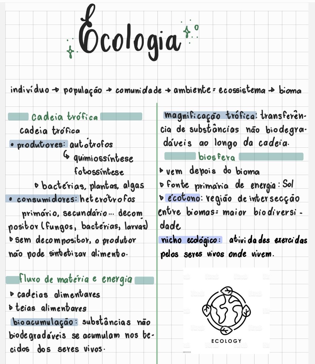 larinhastudy_'s tweet image. ||| RESUMO INTRODUTÓRIO DE ECOLOGIA COM FOCO ENEM 🌾🌱

Coloquei nesse resuminho a introdução de ecologia e o que vem a ser mais importante pro Enem.