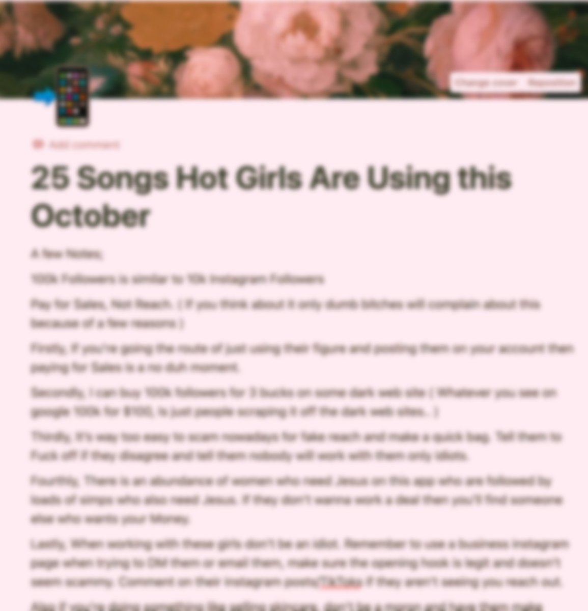 TikTok Gurus want to charge you $30 for these Lists.

But I don't want your $30🚫

You guys asked for a List of Searchable Songs to find Attractive ContentCreators with

RT + Comment "Send" ⭐⭐⭐⭐⭐

You'll get a DM of the list instantly

( be sure to follow so I can DM )