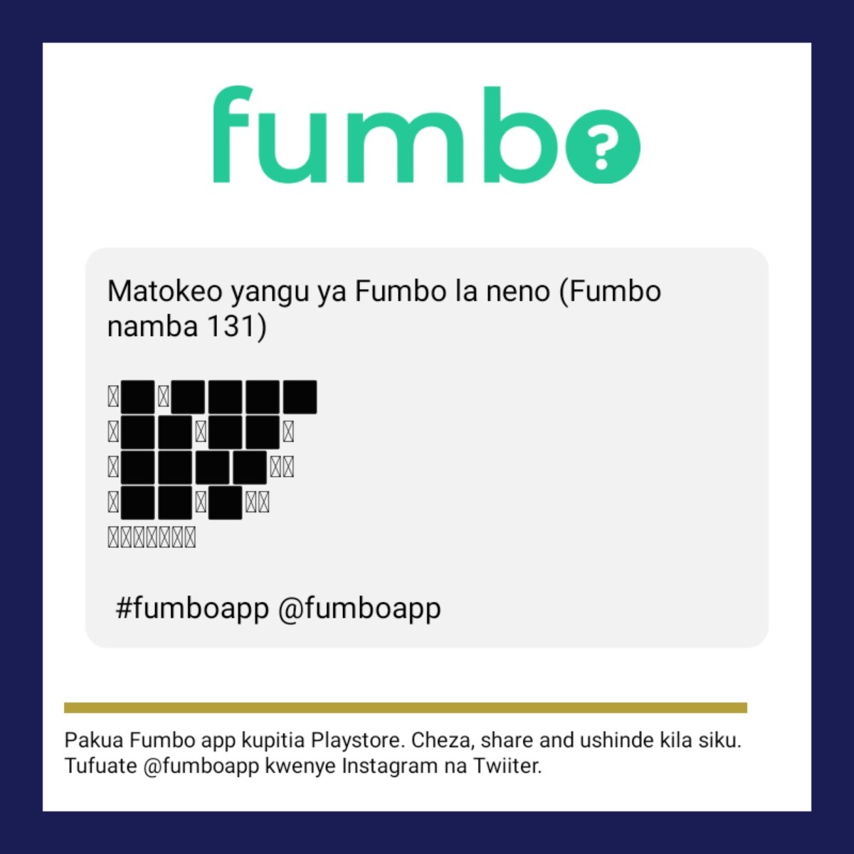 robert_mwanuke's tweet photo. @fumboapp #fumboapp jibu langu la leo ni KOMBORA https://t.co/6KBxU963IO
