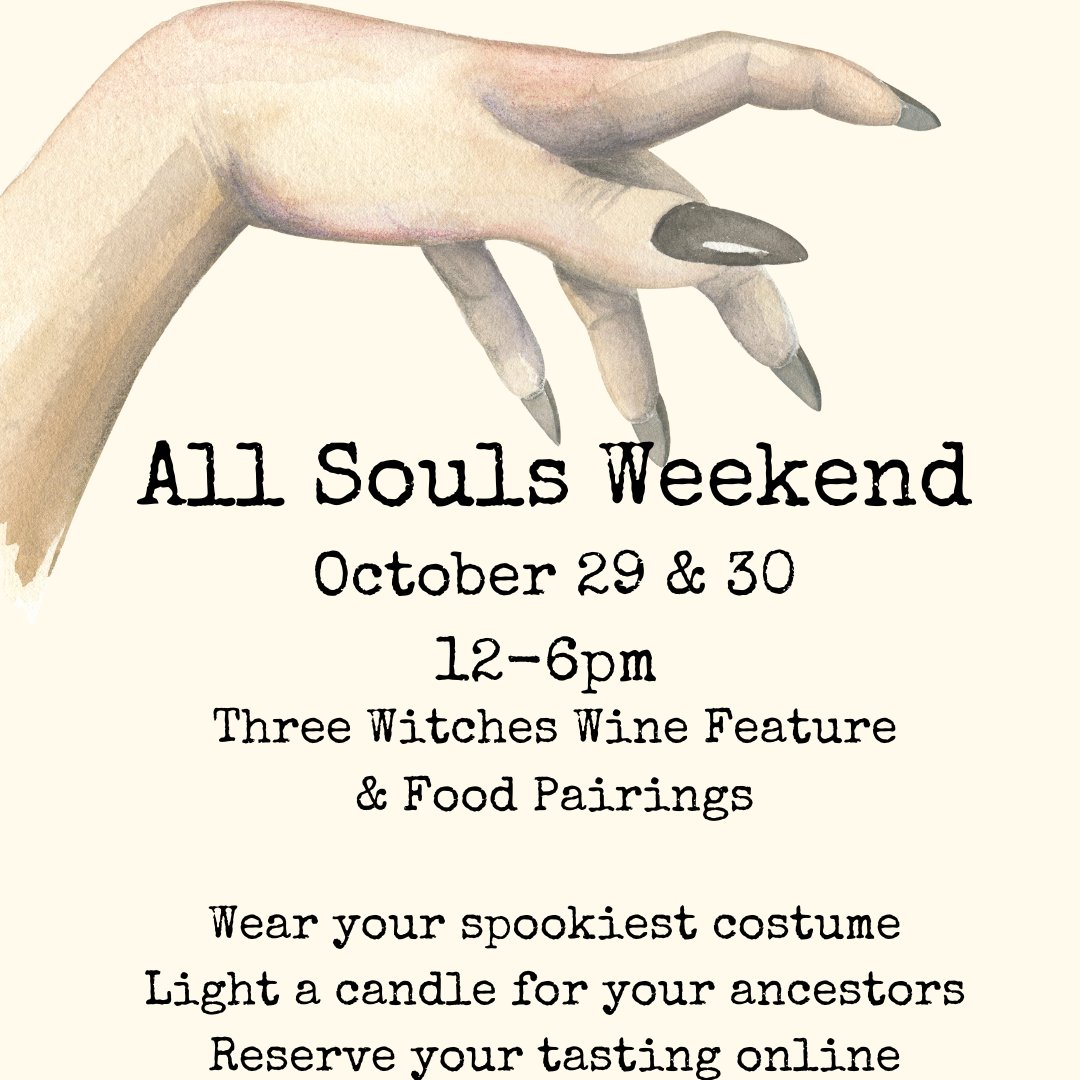 AniCheCellars's tweet photo. Join your fav witchy winemakers in lighting a candle for your ancestors, drink delicious library selections and enjoy special food pairings. Bonus points for wearing your costume! https://t.co/9AvkzDST0l