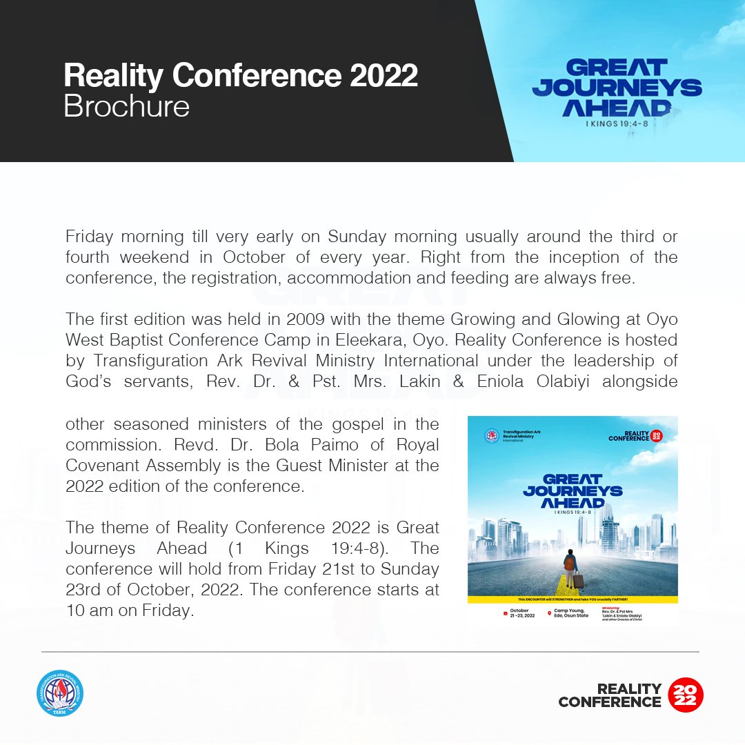 tarmglobal's tweet photo. Reality Conference 2022 E-Bronchure

#GreatJourneysAhead
#RealityConference2022 https://t.co/KqkWff4iJT