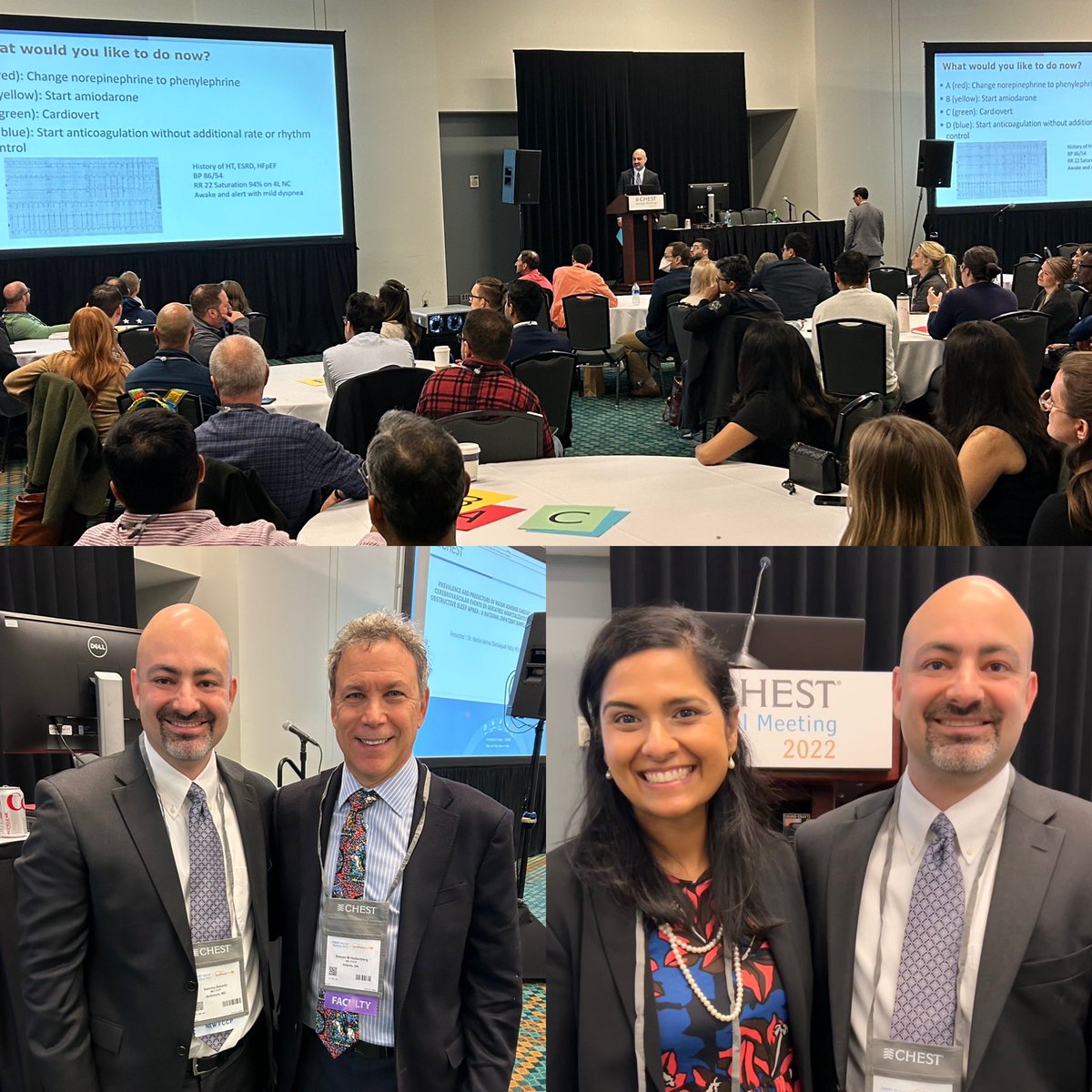 Standing room only at @CHESTFoundation #CHEST22 to hear @BayviewMedicine CCU Director @sxz110 and @SMHollenberg speak on acute AF management in shock - amazing interactive session! PS: the answer is never diltiazem 😉@hopkinsheart @HopkinsMedicine