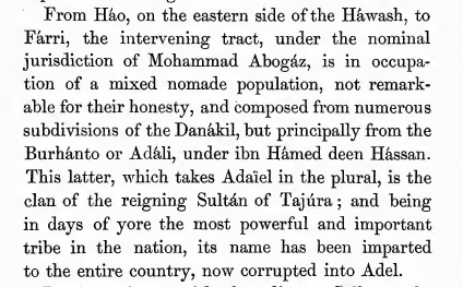 mzeesiraj's tweet photo. @aseb2aden @SamaraunivEthio @khaj_nat @AfariShifa @VoiceOfAfar2 @RAbdiAnalyst @RVInews @SonKalifa Images:- Adaiel Warriors and explanation of Danakil and Adali 1844(top L&amp;R). Abubeker Governor of #Zeila and Dankali natives of Assab #Eritrea 1879-80(bot L&amp;R).
Was #Afar= Danakil+Adaiel coined like #Oromo for the  #Agow Galla: by Abyssinian elites?.
#Galla nation are the #Oromo. https://t.co/Nbar8plSqK