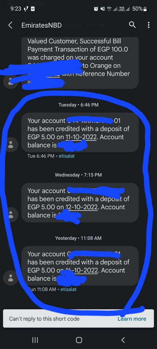 البنك عارف الديون اللى عليا فبيبعتلى ٥ جنيه كل يومين كده اللى هو خد دول مشى حالك بيهم 😂 😂